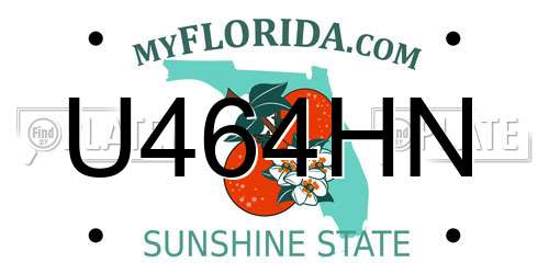 U464HN Florida License Plate