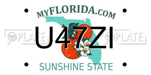 U47ZI Florida License Plate