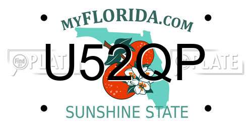 U52QP Florida License Plate