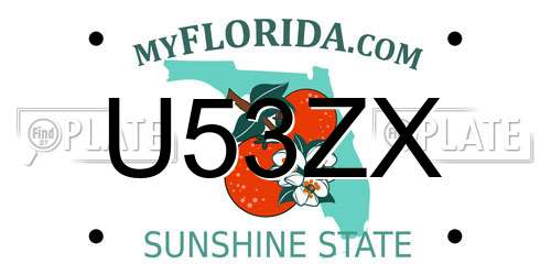 U53ZX Florida License Plate