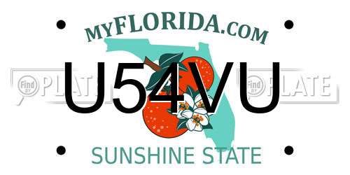 U54VU Florida License Plate