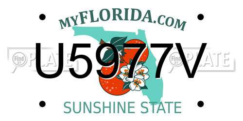 U5977V Florida License Plate