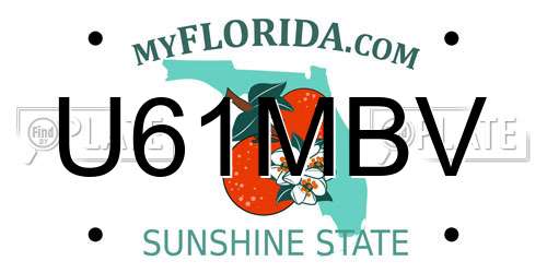 U61MBV Florida License Plate