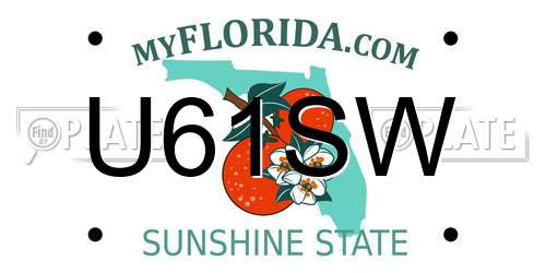 U61SW Florida License Plate