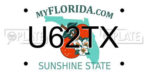U62TX Florida License Plate