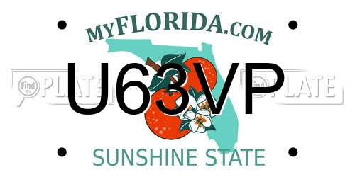 U63VP Florida License Plate