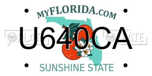 U640CA Florida License Plate