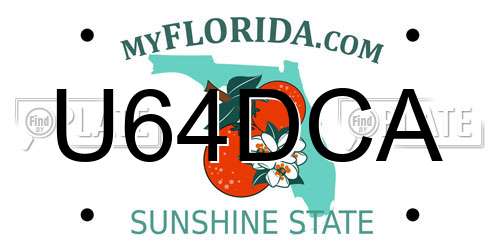 U64DCA Florida License Plate