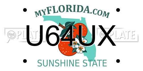 U64UX Florida License Plate
