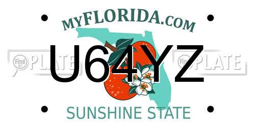 U64YZ Florida License Plate