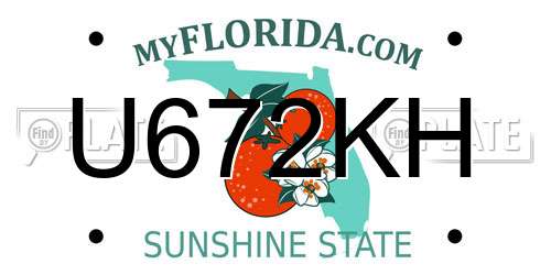 U672KH Florida License Plate