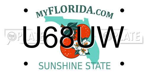 U68UW Florida License Plate
