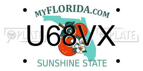 U68VX Florida License Plate