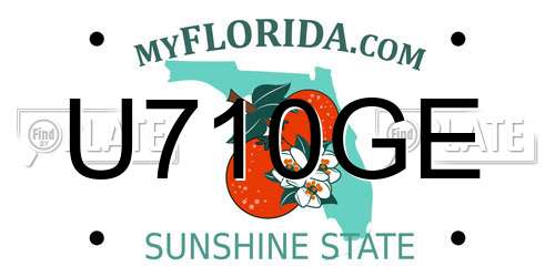 U710GE Florida License Plate