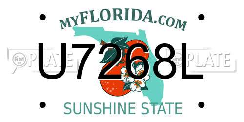 U7268L Florida License Plate