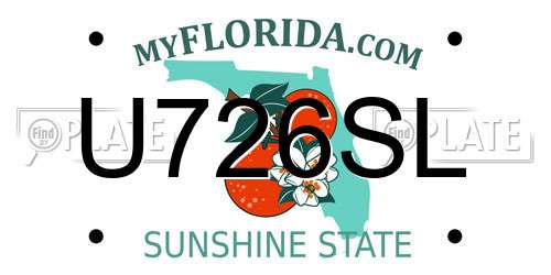 U726SL Florida License Plate