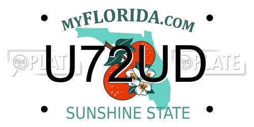U72UD Florida License Plate