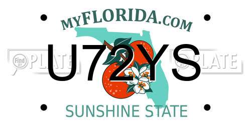 U72YS Florida License Plate