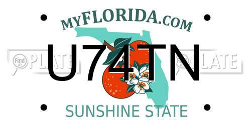 U74TN Florida License Plate
