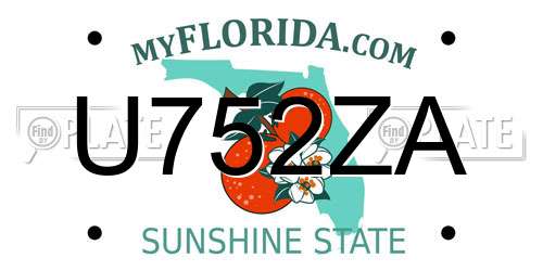 U752ZA Florida License Plate