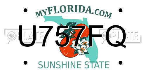 U757FQ Florida License Plate