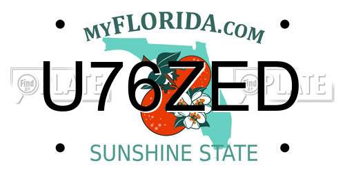 U76ZED Florida License Plate