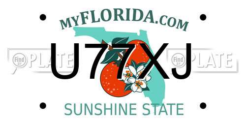 U77XJ Florida License Plate