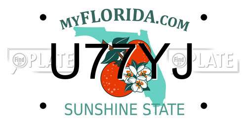 U77YJ Florida License Plate