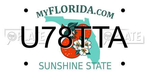 U78TTA Florida License Plate