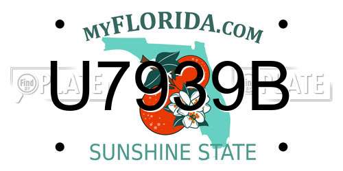 U7939B Florida License Plate