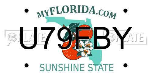 U79FBY Florida License Plate