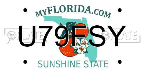 U79FSY Florida License Plate