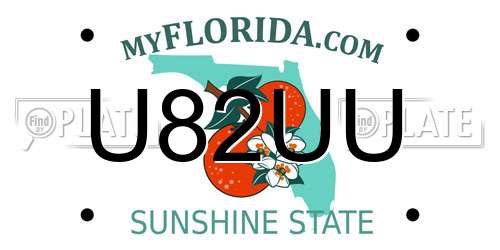 U82UU Florida License Plate