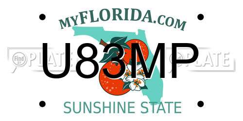 U83MP Florida License Plate
