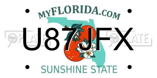U87JFX Florida License Plate