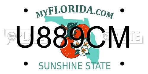 U889CM Florida License Plate