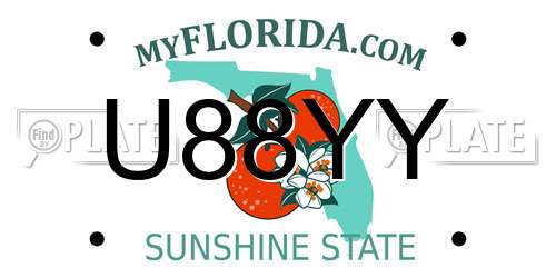U88YY Florida License Plate