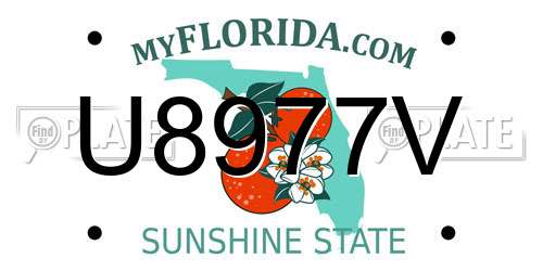 U8977V Florida License Plate