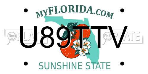 U89TTV Florida License Plate