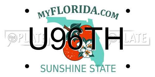 U96TH Florida License Plate