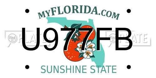 U977FB Florida License Plate