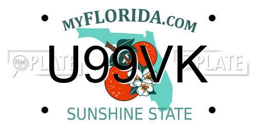 U99VK Florida License Plate