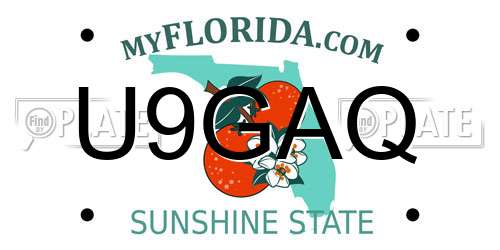 U9GAQ Florida License Plate