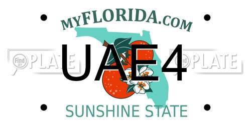UAE4 Florida License Plate