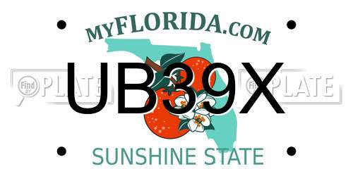 UB39X Florida License Plate