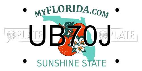 UB70J Florida License Plate