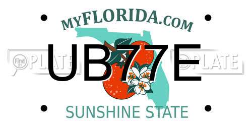 UB77E Florida License Plate