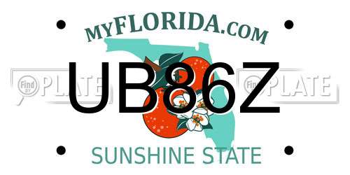 UB86Z Florida License Plate