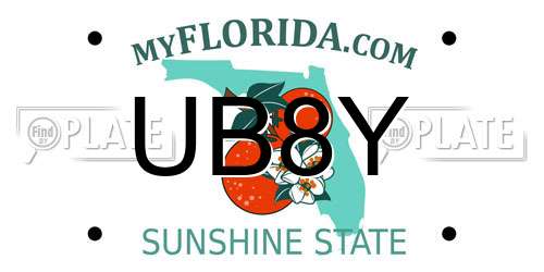 UB8Y Florida License Plate