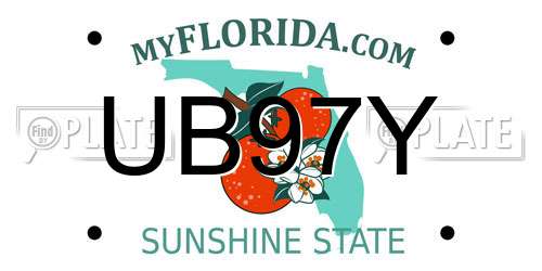 UB97Y Florida License Plate
